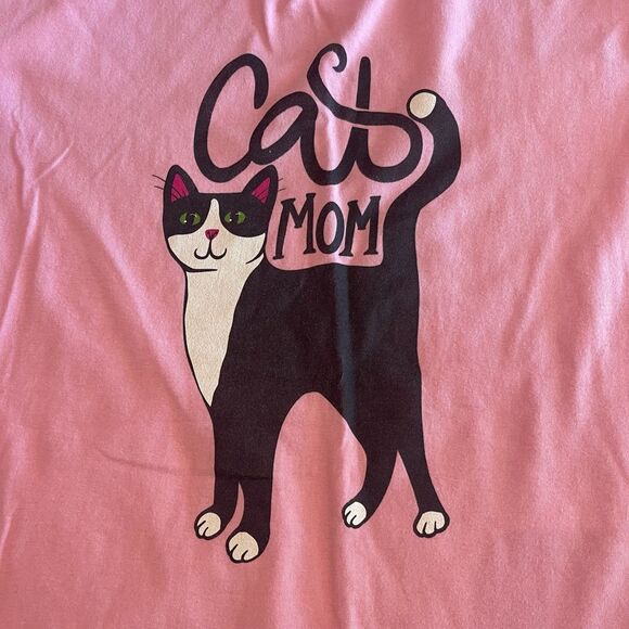 Womens XXL Cat Logo Novelty Graphic T Shirt Short Sleeve 100% Cotton Kidcore - Picture 8 of 8